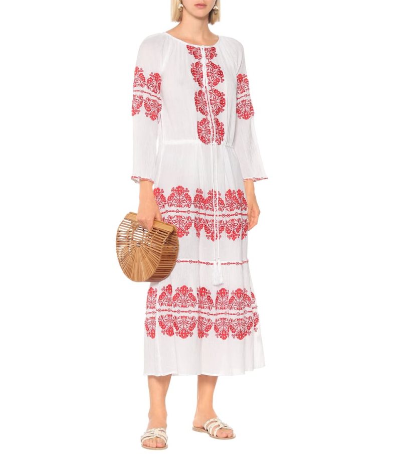 Spring Summer Bohemian White Embroidered Women Dress