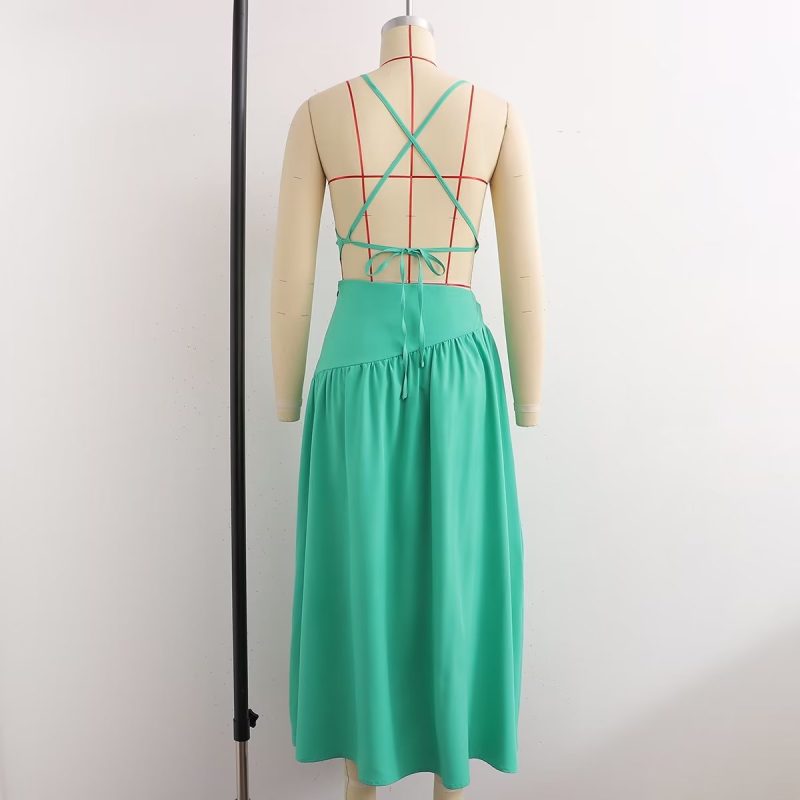 Women’s Summer High Waist Cutout Strap Dress - Image 3