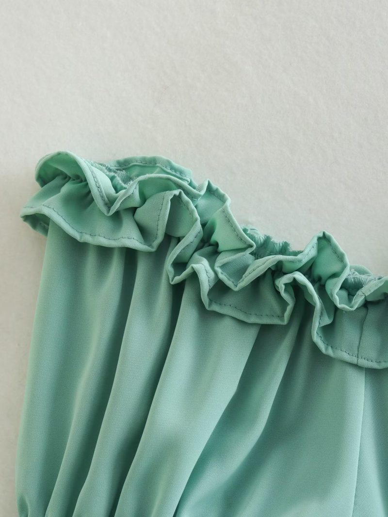Women’s Puff Sleeve Slim Fit Fishtail Dress - Image 3