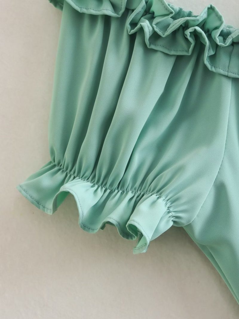 Women’s Puff Sleeve Slim Fit Fishtail Dress - Image 4