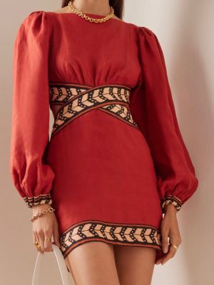 Spring Hollow Out Cropped Slim Knit Dress