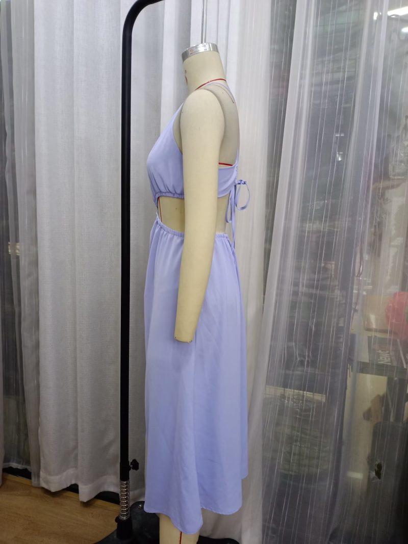 Casual Halter Strap Slimming Cropped Dress Women - Image 3