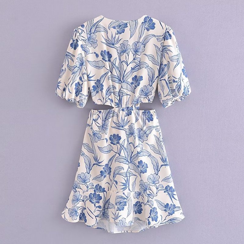 Spring Summer Women’s Waist Cutout Hollow Dress - Image 2