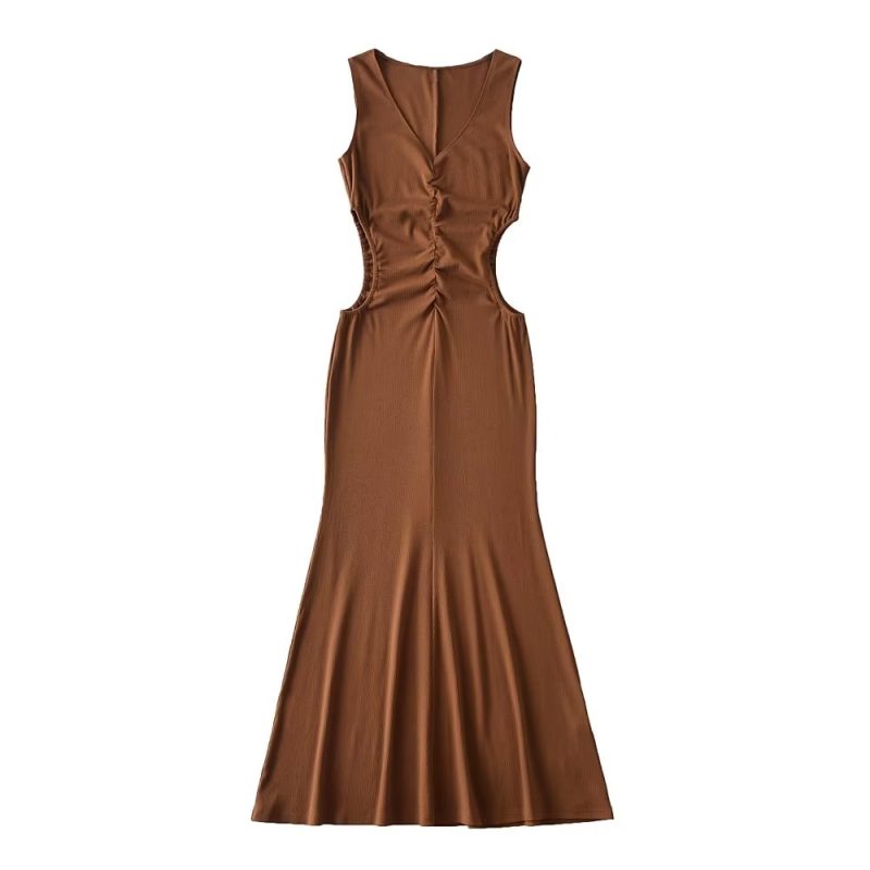 Sleeveless Vest Style Waist Cutout Fishtail Dress - Image 3