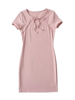 Summer Women’s Hoodie Dress with Drawstring Slim Fit