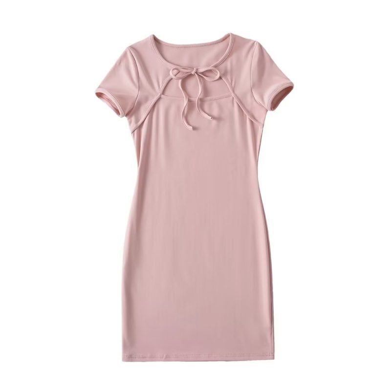 Summer Women’s Hoodie Dress with Drawstring Slim Fit