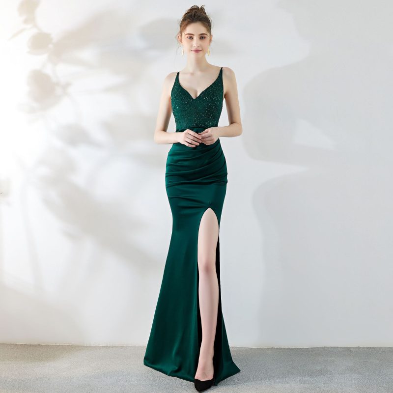 Women’s Long Fishtail Slim Evening Dinner Dress - Image 2
