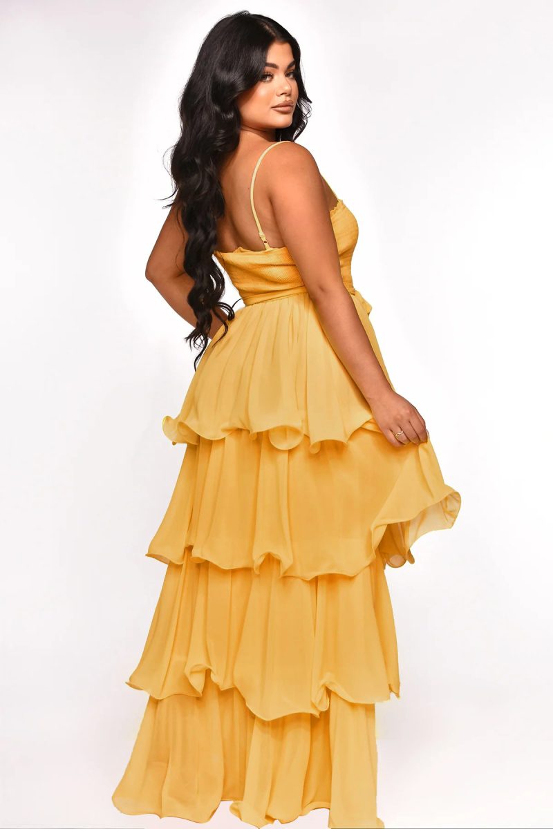 Chiffon Camisole High Waist Ruffle Maxi Dress - Image 3