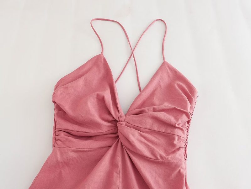 Summer Bow Tie Cami Cotton Blend Maxi Dress - Image 2