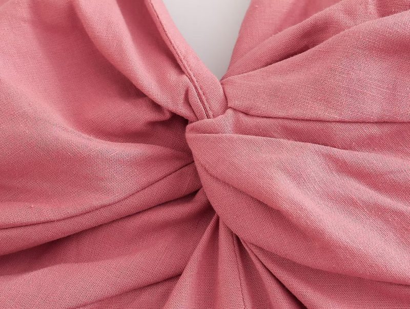 Summer Bow Tie Cami Cotton Blend Maxi Dress - Image 3