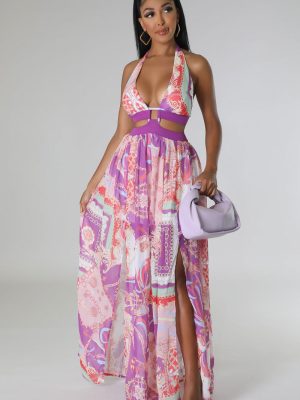 Women’s Summer French Sleeveless High-End Maxi Dress