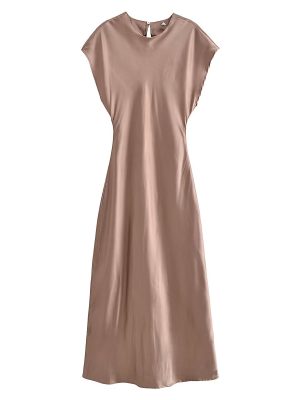 Autumn Round Neck Slim High Waist Dress