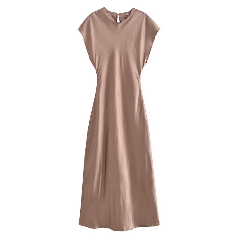 Autumn Round Neck Slim High Waist Dress