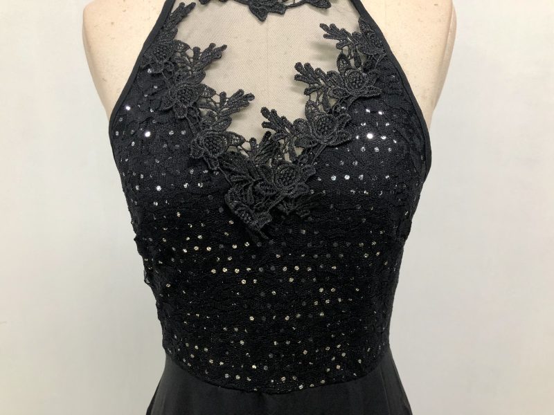 Summer Halter Lace Chiffon Split Evening Dress - Image 2