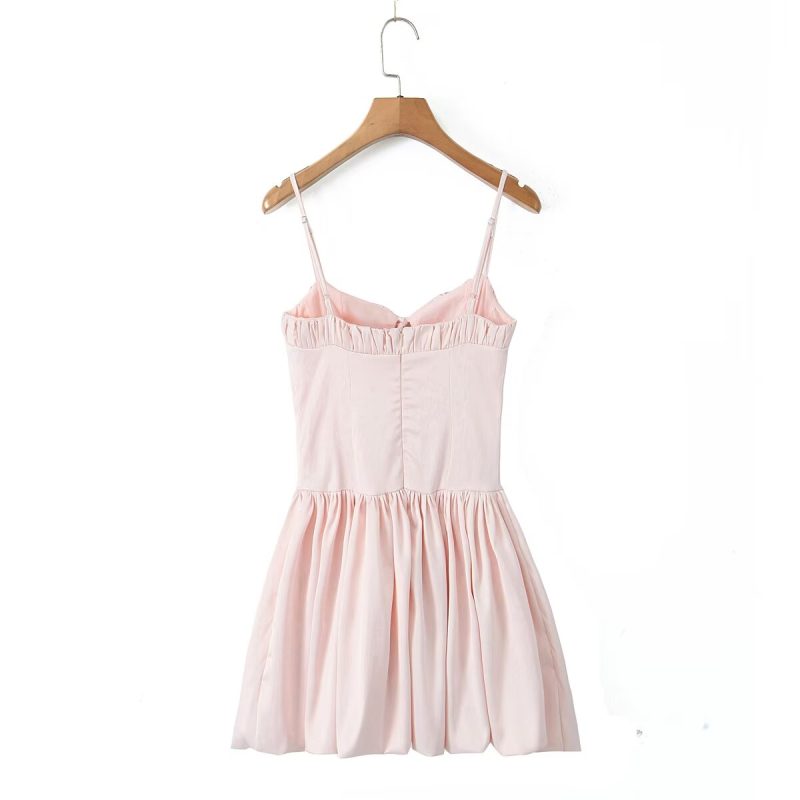 French Sling Lace-Up Slim Fit Dress - Image 3