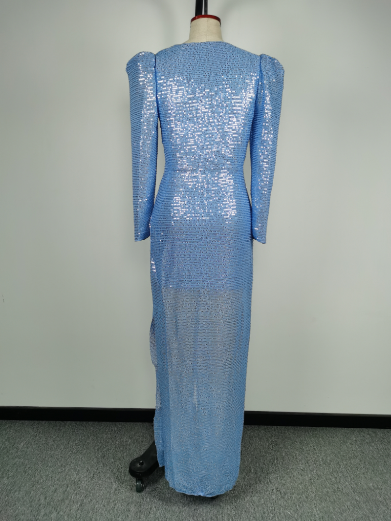 Women’s Sequin Slit Evening Party Gown - Image 4