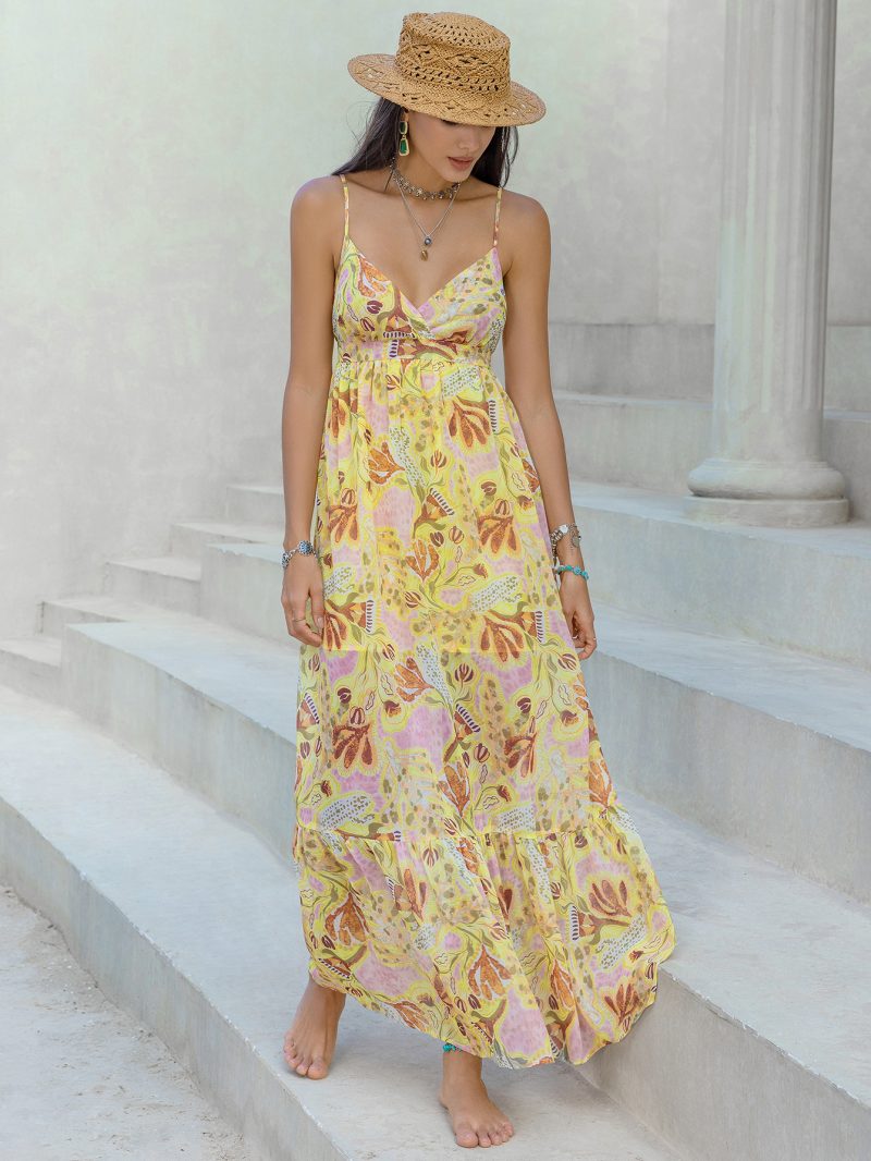 Women's Slim Fit Printed Cami A-Line Dress - Image 2
