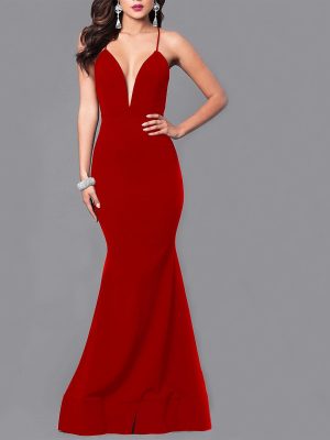 Elegant Backless Cross Strap Maxi Dress for Women