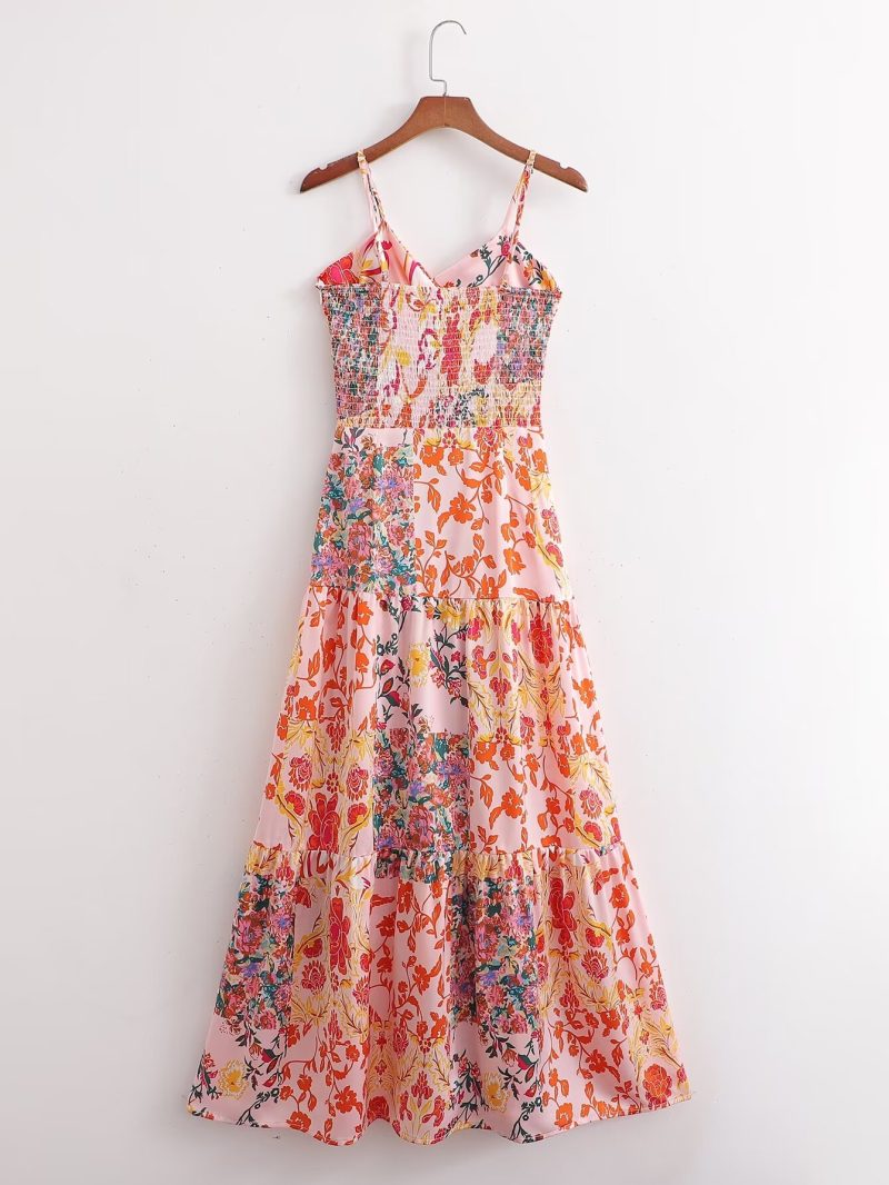 Fall Women’s Spaghetti Strap Floral Print Dress - Image 2