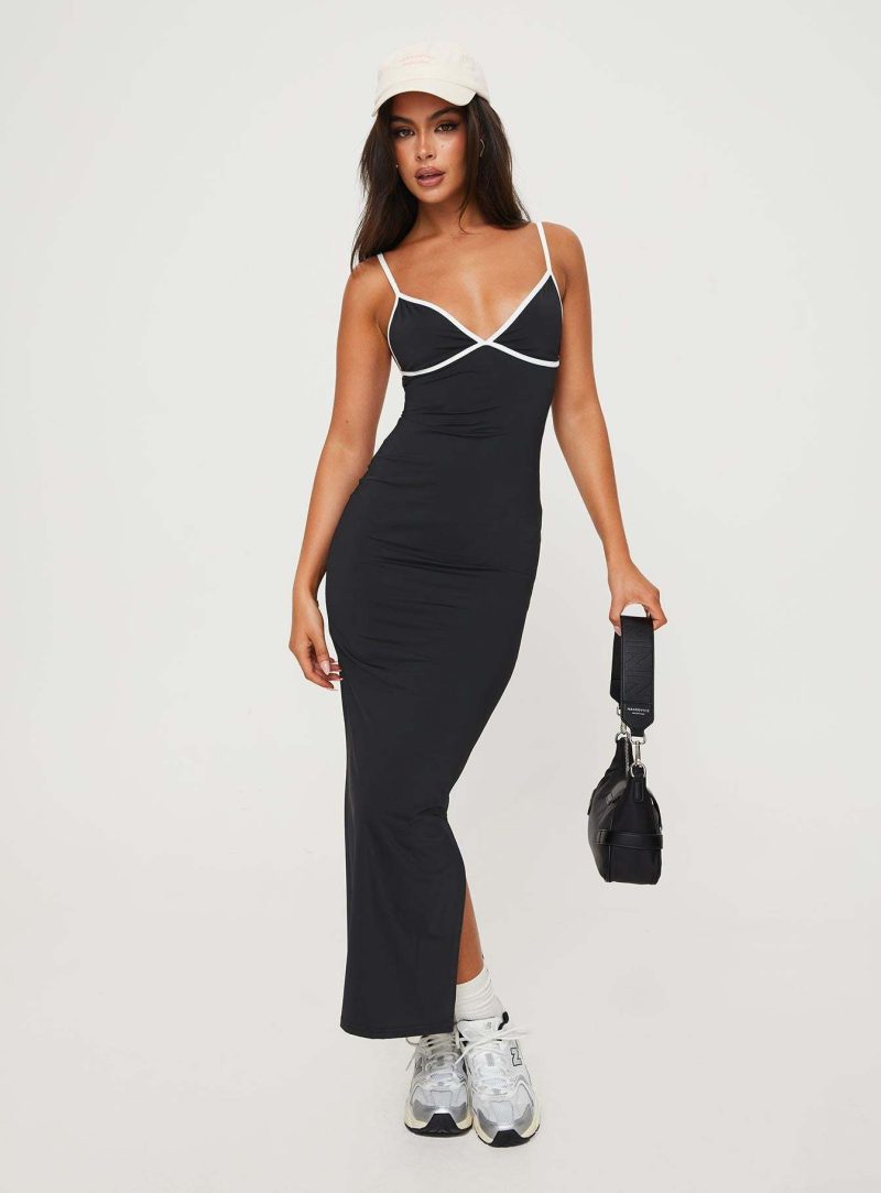 Women’s Strappy Split Solid Color Maxi Dress