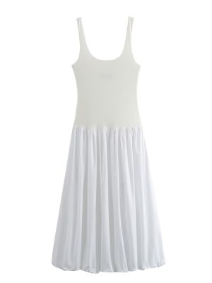 Lightweight Women's Contrast Balloon Sling Midi Dress