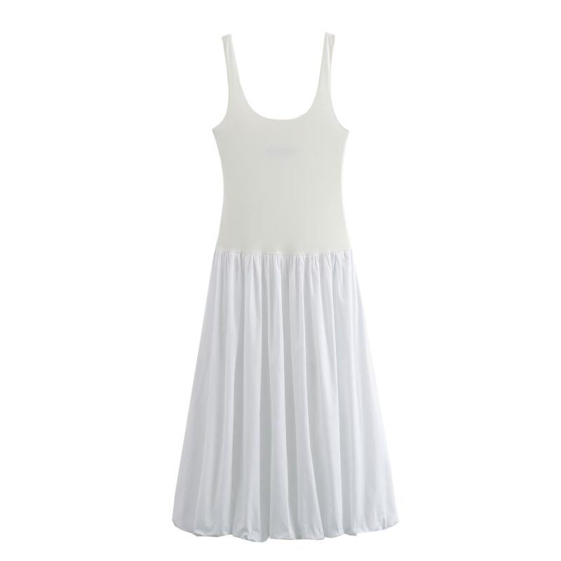 Lightweight Women's Contrast Balloon Sling Midi Dress