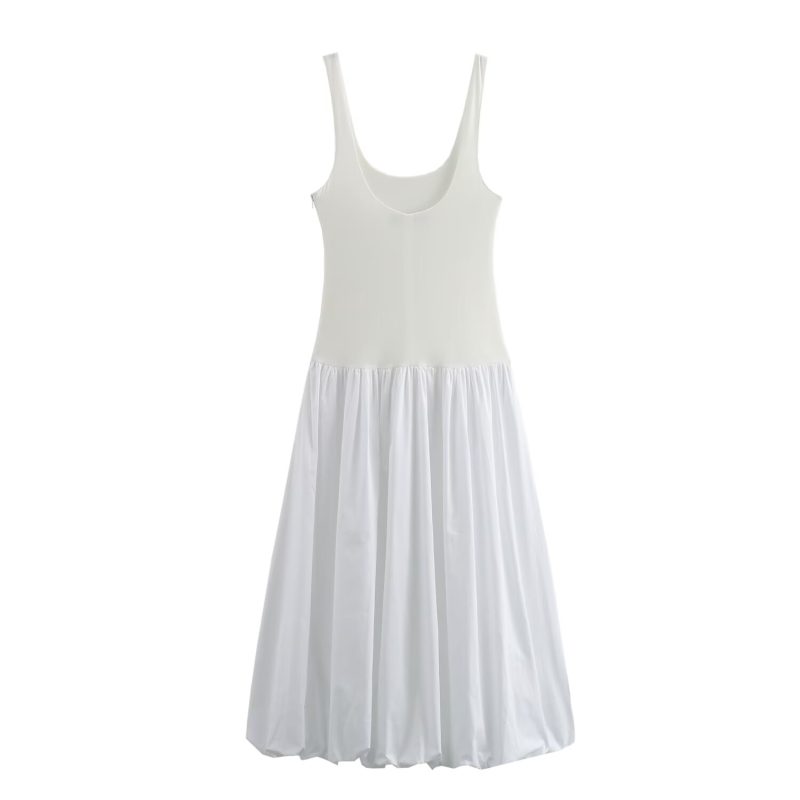 Lightweight Women's Contrast Balloon Sling Midi Dress - Image 2