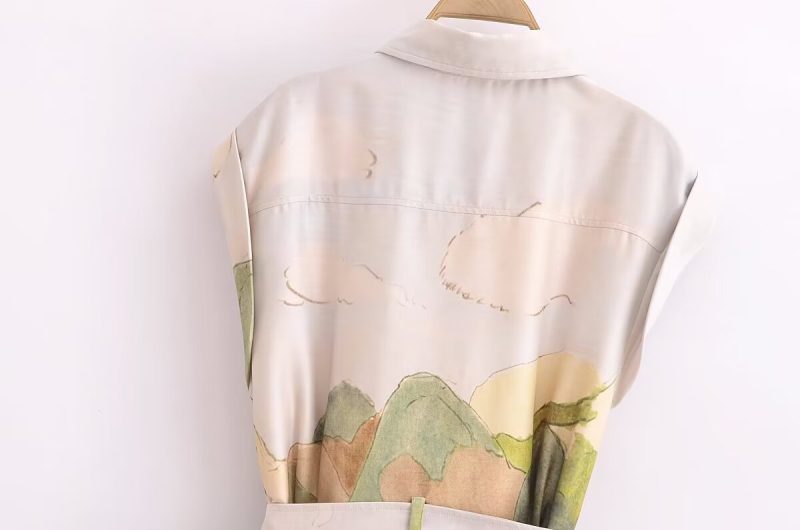 Spring Printed Short Sleeve Shirt Dress for Women - Image 4