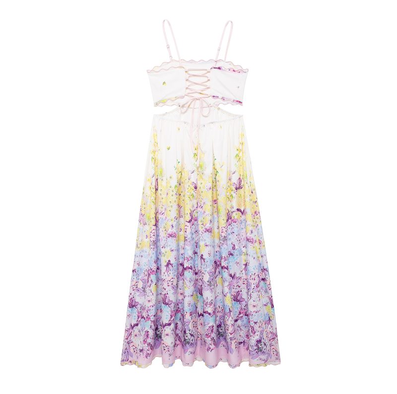 Summer Women’s Elegant Embroidered Sling Case Dress - Image 2
