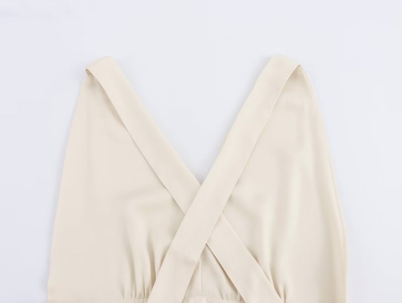 Summer Backless Cutout Cross Strap Design Dress - Image 4