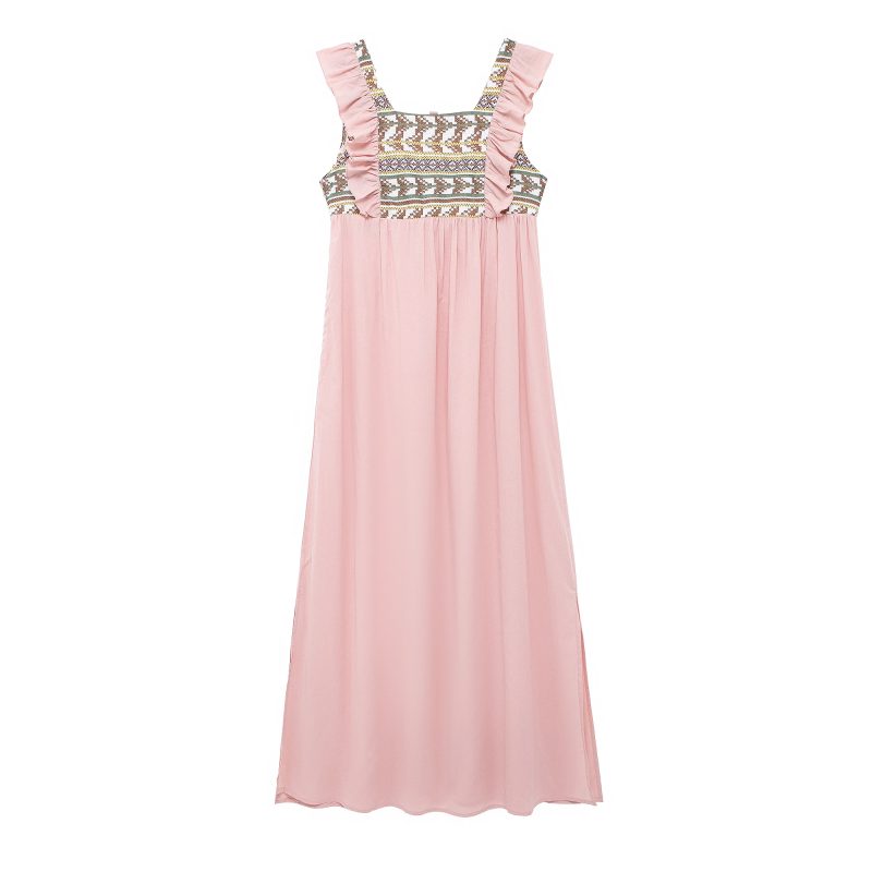Summer Elegant Pink Off Shoulder Slit Dress - Image 2