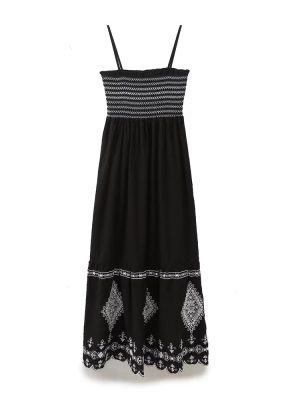 Elegant Summer Dot Mesh Embroidered Midi Dress