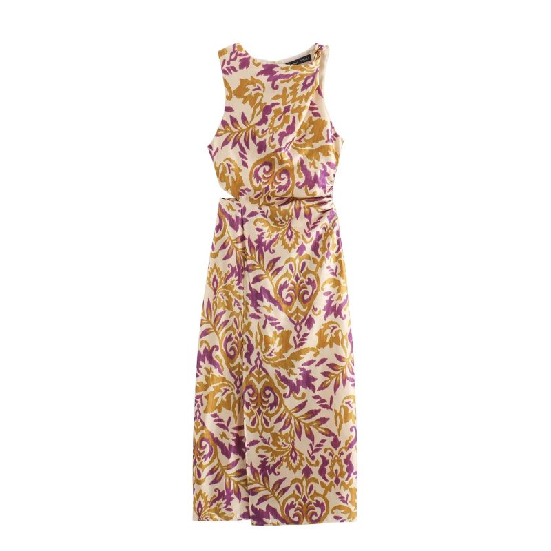 Summer Women’s Metal Print Wire Midi Dress - Image 2