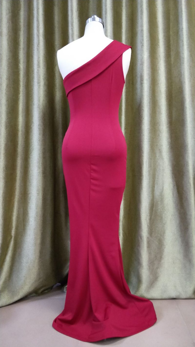 Women’s One-Shoulder Long Formal Evening Dress - Image 4