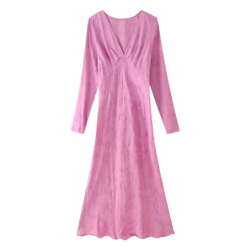 Spring French Jacquard Midi Dress for Women - Image 2