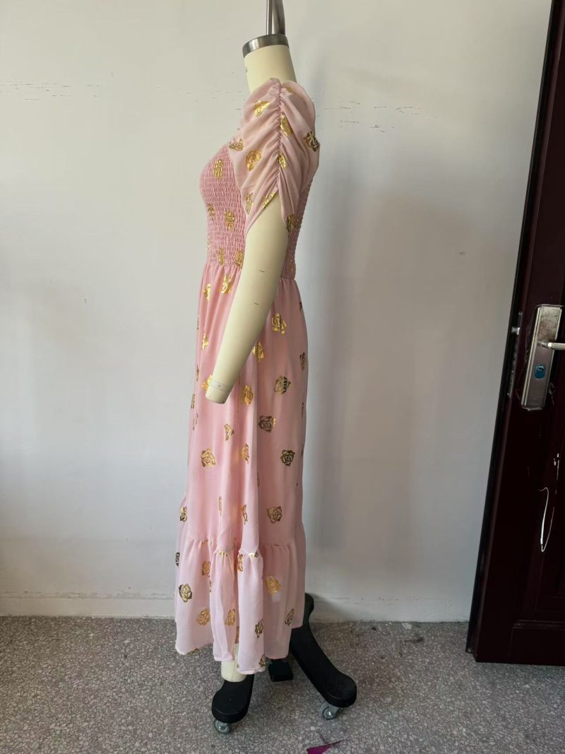 Lightweight Chiffon Bronzing Dress with Elegant Shine - Image 3