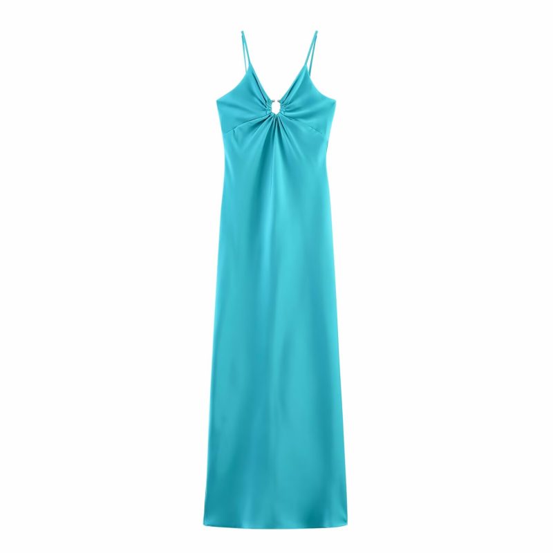 Spring Women’s Slim Fit Satin Casual Sling Dress