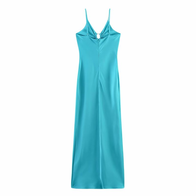 Spring Women’s Slim Fit Satin Casual Sling Dress - Image 2