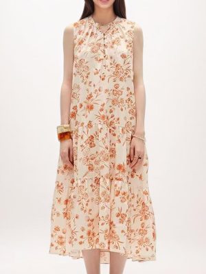 Women’s Summer Bohemian Cotton Sleeveless Printed Dress