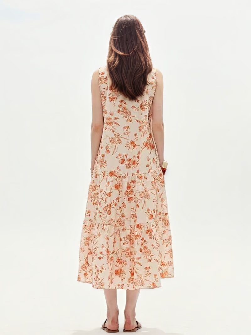 Women’s Summer Bohemian Cotton Sleeveless Printed Dress - Image 2