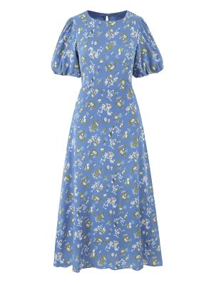 Summer French Vintage Floral Puff Sleeve Dress