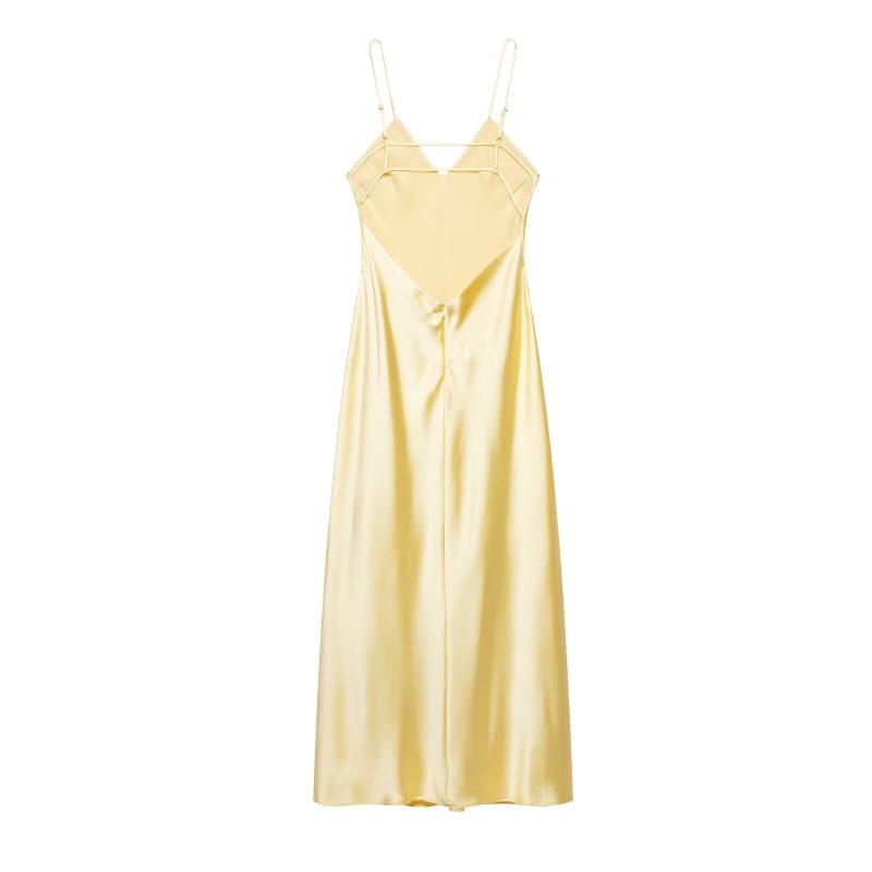 Elegant Women’s Satin Texture Sling Midi Dress - Image 2