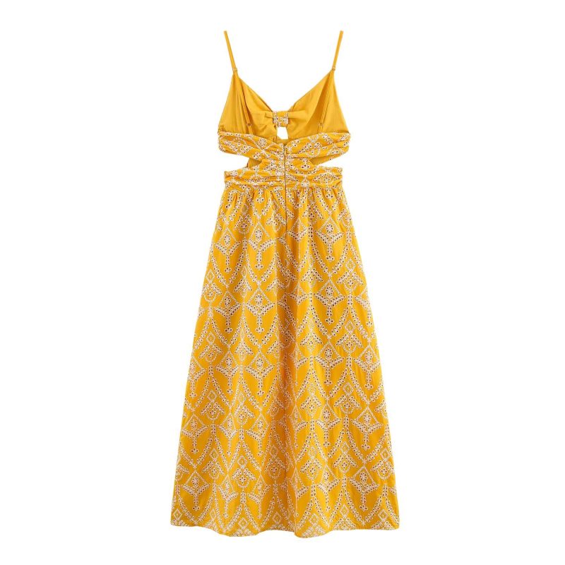 Autumn Women’s French Embroidered Midi Dress Design - Image 2