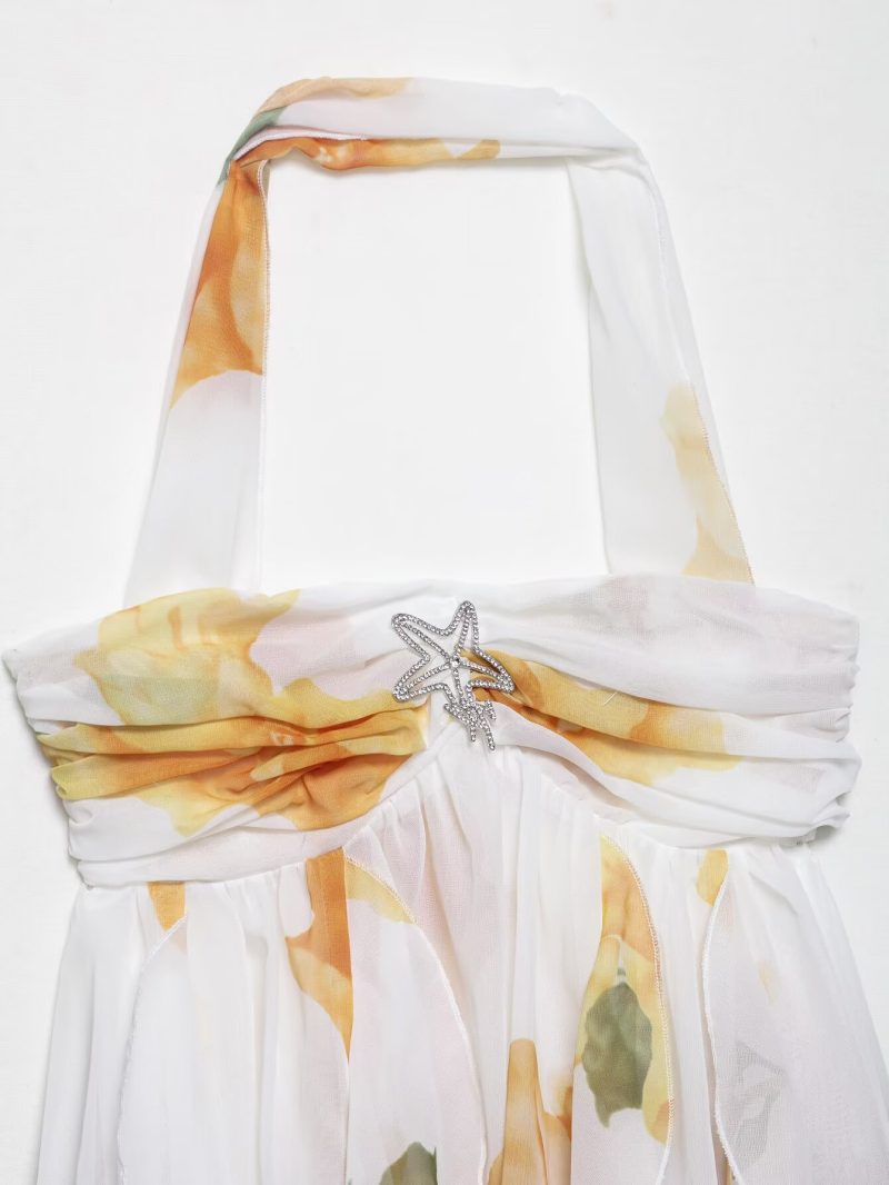 French Style Women’s Summer Vacation Print Dress - Image 3