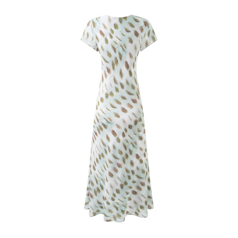 Summer Vacation V-Neck Lace-Up Printed Dress - Image 2