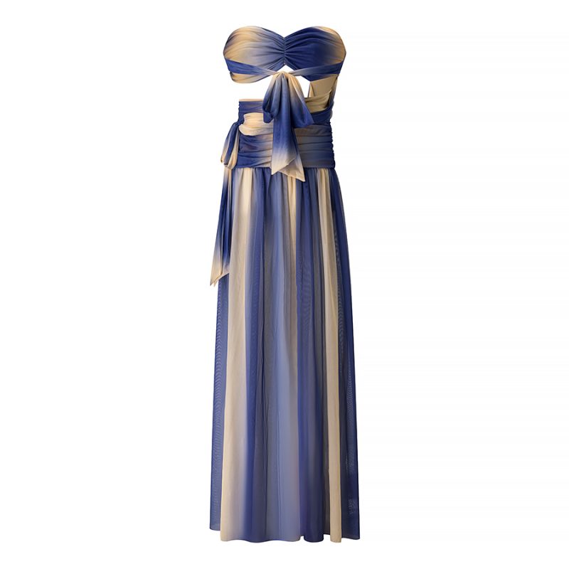Slim Starfish Tube Top Slit Dress - Image 2