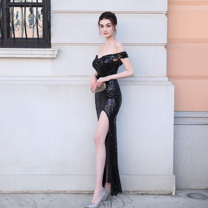 Women’s Sequin Fishtail Cocktail Evening Party Dress - Image 3