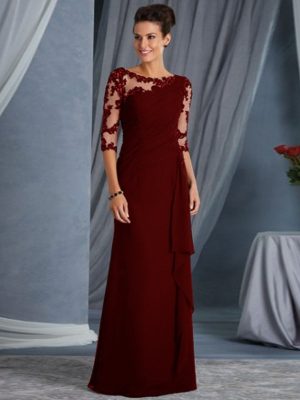 Women’s Long Lace See Through Wedding Dress