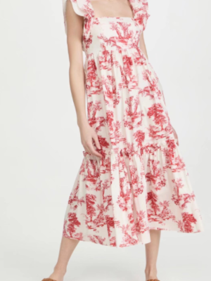 Women’s Spring Ruffled Print Sleeveless Maxi Sundress