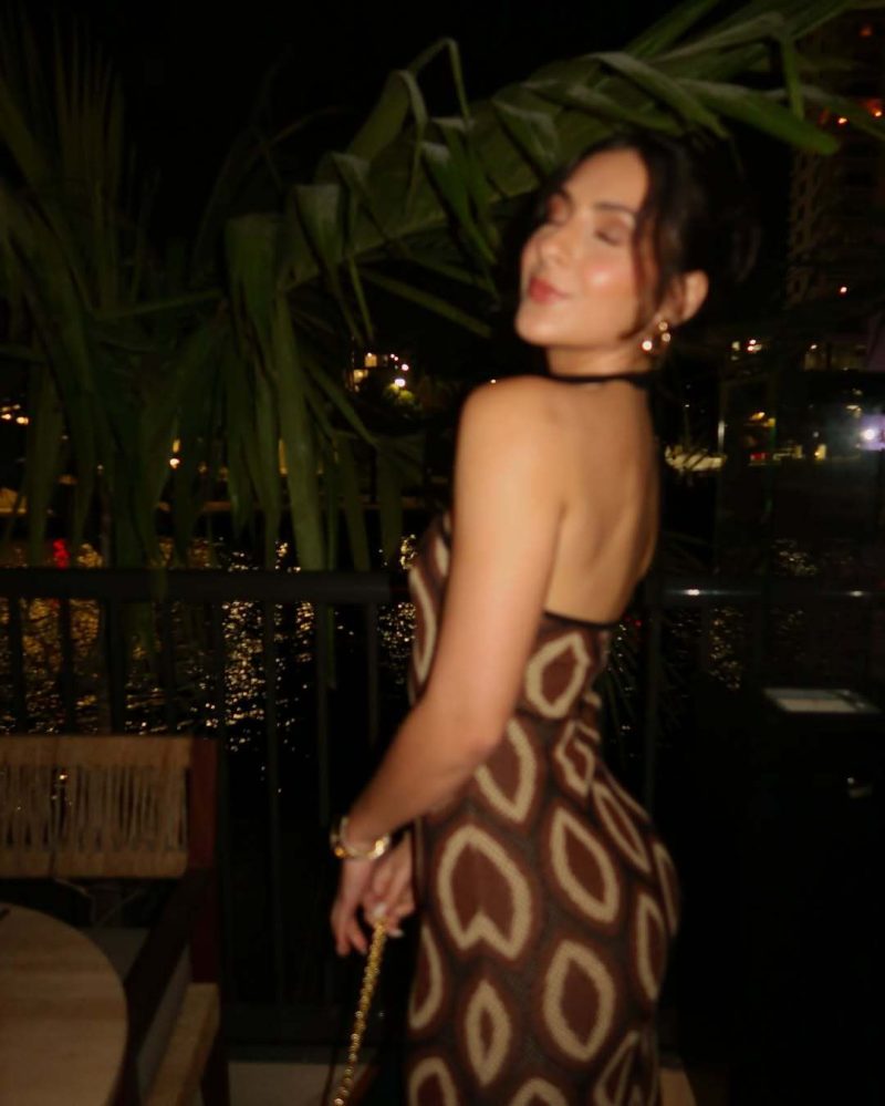 Bohemian Halter Backless Hollow Out Split Dress - Image 4